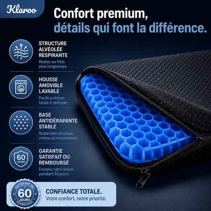 klaroo GelFlex — Coussin double couche anti-douleur