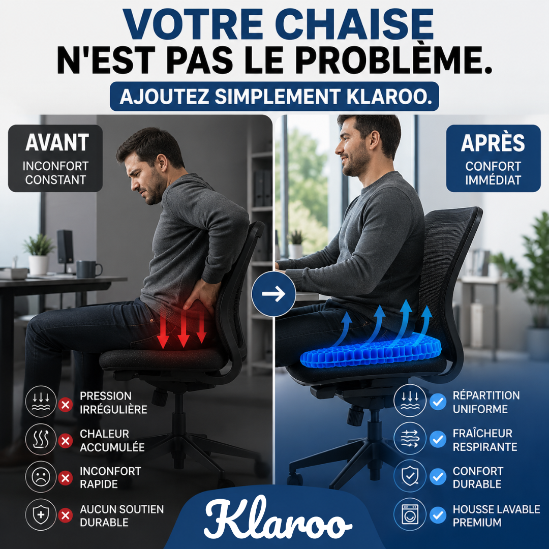 klaroo GelFlex — Coussin double couche anti-douleur