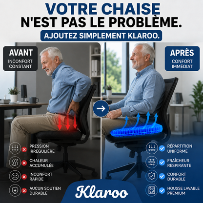 klaroo GelFlex — Retrouvez le plaisir de vous asseoir sans douleur.