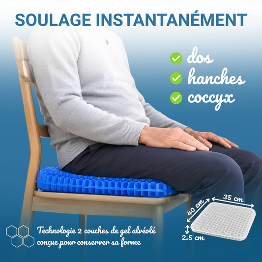 klaroo GelFlex — Retrouvez le plaisir de vous asseoir sans douleur.